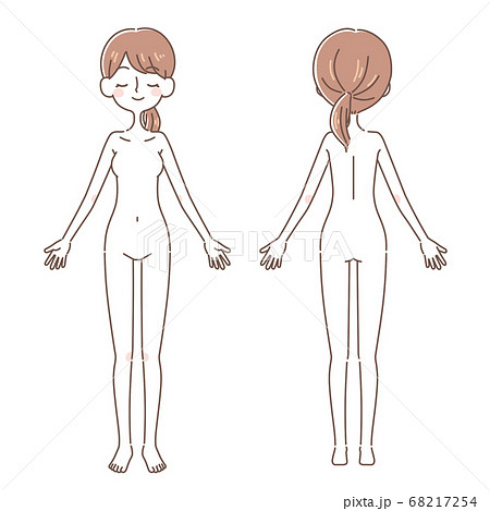 裸の女性全身イラスト 美容のイラスト素材