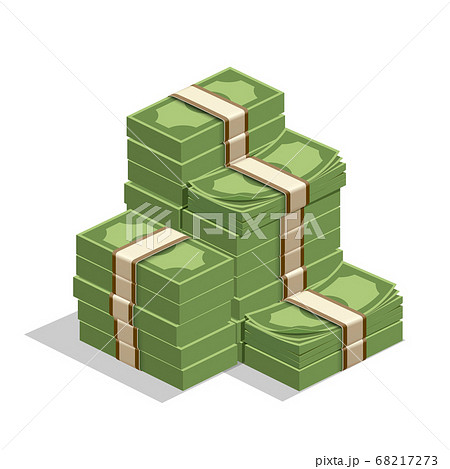 Many banknotes stack on top of each other.isolated  68217273