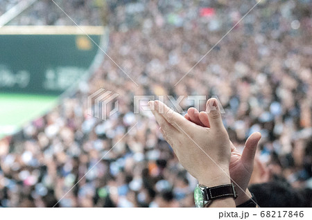 野球場で応援 野球場で応援 68217846