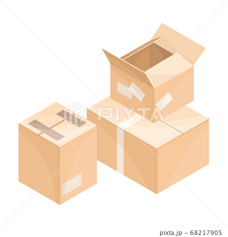 Carton Boxes as Containers for Delivery Goods Vector Isometric Illustration 68217905
