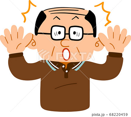 驚く中年男性の上半身 68220459