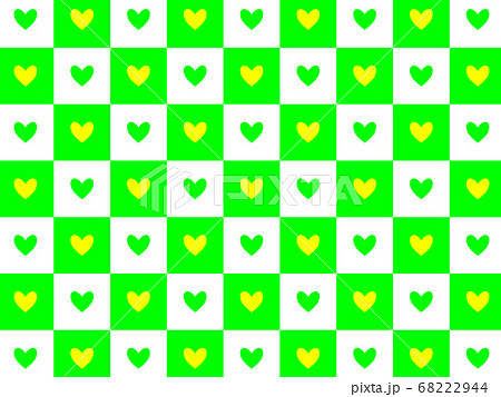 ブロックチェック+ハート(緑・黄) ブロックチェック+ハート(緑・黄) 68222944
