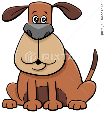 cartoon sitting dog funny animal character 68223712