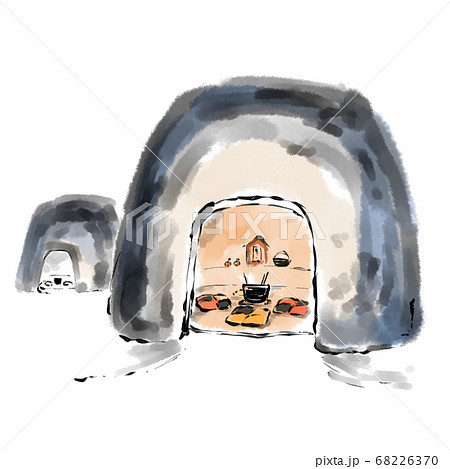 かまくら 雪のイラスト素材