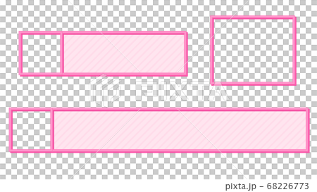 シンプルストライプのテロップベース ピンク アイコン枠付きのイラスト素材