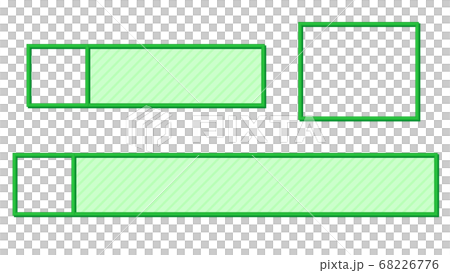 シンプルストライプのテロップベース 黄緑 アイコン枠付きのイラスト素材