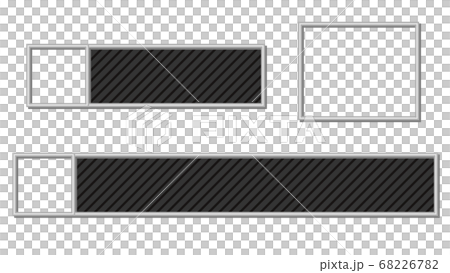 シンプルストライプのテロップベース 黒 アイコン枠付きのイラスト素材 6267
