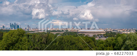 Wide panorama of a beautiful view of Moscow 68227033