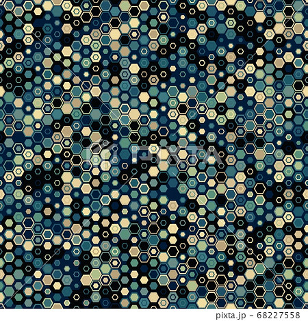 Camouflage seamless pattern with hexagonal endless geometric camo 68227558