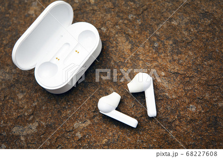 image of headphones stone background  68227608