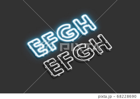 Decorative E F G H letters, neon font mock up 68228690