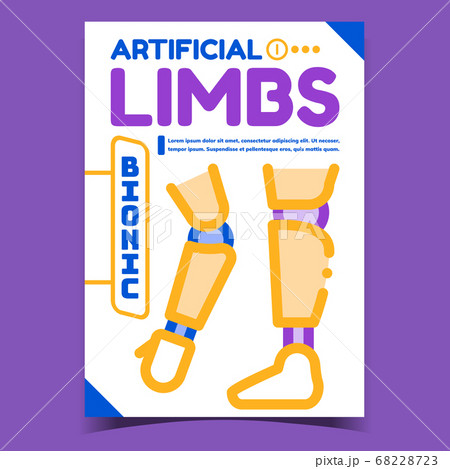 Artificial Bionic Limbs Advertising Poster Vector Artificial Bionic Limbs Advertising Poster Vector 68228723