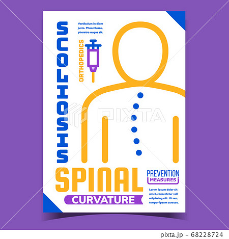 Spinal Curvature Ill Advertising Banner Vector Spinal Curvature Ill Advertising Banner Vector 68228724