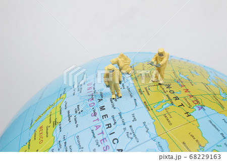 a space Travel concept as a miniature figure onm 68229163