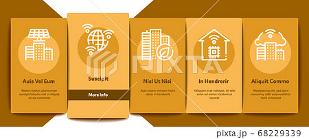Smart City Technology Onboarding Elements Icons Set Vector Smart City Technology Onboarding Elements Icons Set Vector 68229339