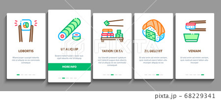 Sushi Roll Asian Dish Onboarding Elements Icons Set Vector Sushi Roll Asian Dish Onboarding Elements Icons Set Vector 68229341
