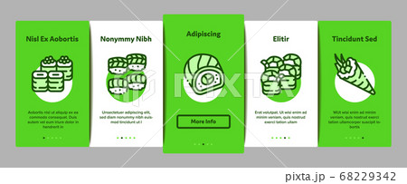 Sushi Roll Asian Dish Onboarding Elements Icons Set Vector Sushi Roll Asian Dish Onboarding Elements Icons Set Vector 68229342