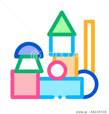 preschool education toys icon vector outline illustration 68229728