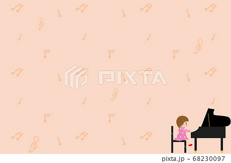 ピアノを弾く女の子の壁紙のイラスト素材 68230097 Pixta