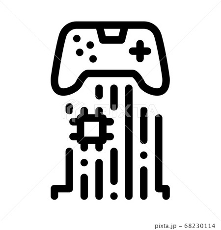 game controller chip icon vector outline illustration game controller chip icon vector outline illustration 68230114
