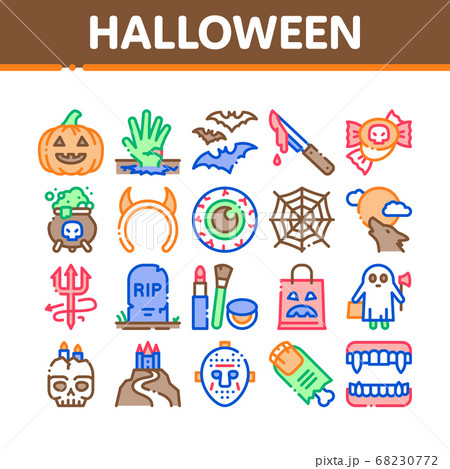 Halloween Celebration Collection Icons Set Vector Halloween Celebration Collection Icons Set Vector 68230772