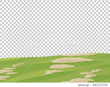少し荒れた草原のフレームイラスト 少し荒れた草原のフレームイラスト 68231358