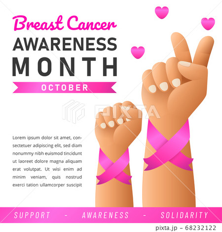 World Breast Cancer poster. web banner. Breast Cancer Awareness Pink Ribbon. 68232122