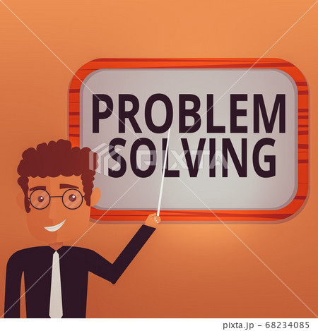 Handwriting text writing Problem Solving. Concept 68234085