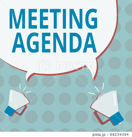Conceptual hand writing showing Meeting Agenda 68234394