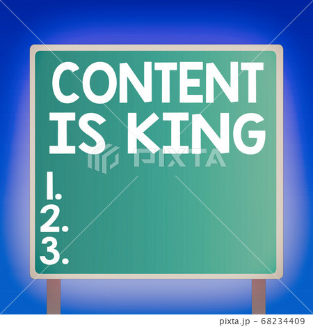 Handwriting text writing Content Is King. Concept 68234409