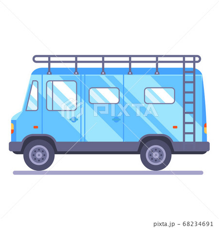 family travel van. transport goes on vacation. Flat car vector illustration. 68234691