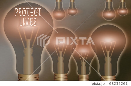 Text sign showing Protect Lives. Conceptual photo 68235261