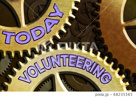 Conceptual hand writing showing Volunteering 68235565