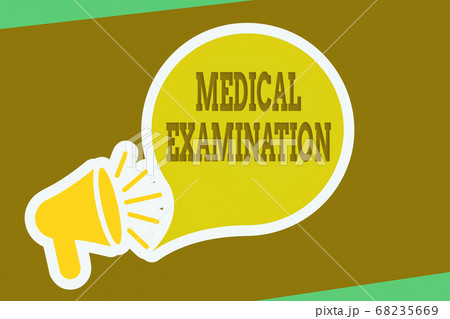 Writing note showing Medical Examination. Business 68235669