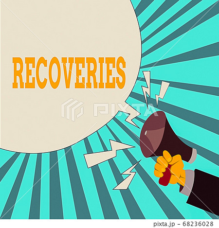 Writing note showing Recoveries. Business photo 68236028