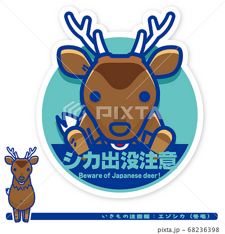 いきもの注意報：エゾシカ（冬毛）出没注意サイン 68236398
