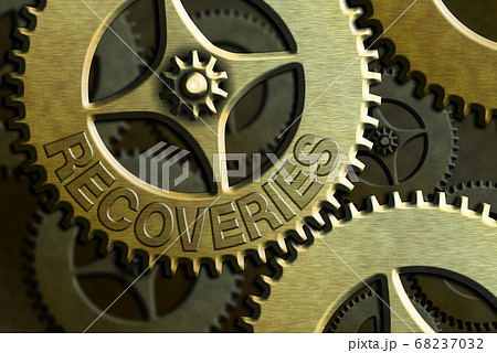 Conceptual hand writing showing Recoveries 68237032