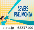 Handwriting text Severe Pneumonia. Concept meaning 68237100