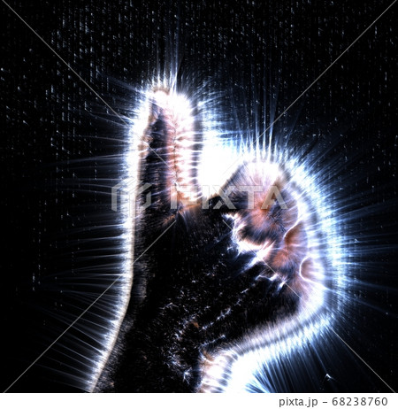 3D-Illustration of a glowing human female hand 68238760