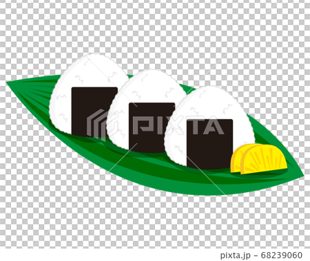 Vector illustration of rice balls held in a... - Stock Illustration ...