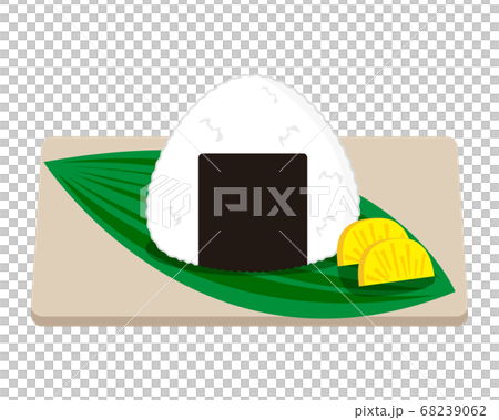 Vector illustration of rice balls held in a triangle Takuanto and rice ball Vector illustration of rice balls held in a triangle Takuanto and rice ball 68239062
