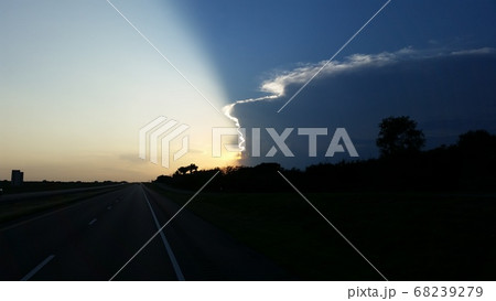 Sunset with colorful sky and clouds  68239279