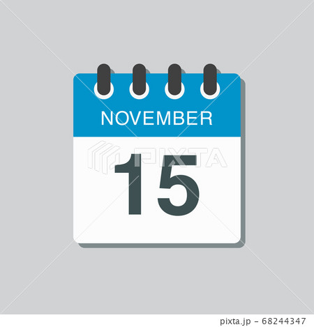Calendar icon day 15 November, template icon day 68244347
