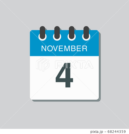 Calendar icon day 4 November, template icon day 68244359
