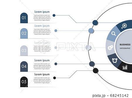 5 steps business infographic template with icon for presentation, workflow, process. 5 steps business infographic template with icon for presentation, workflow, process. 68245142