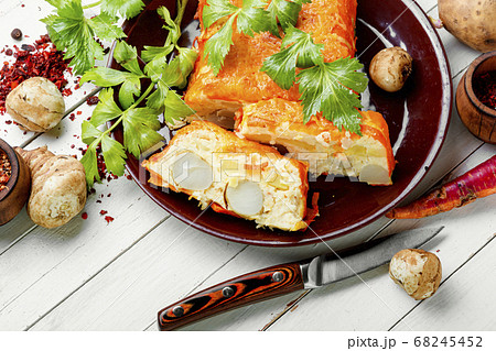 Appetizing vegetable terrine Appetizing vegetable terrine 68245452