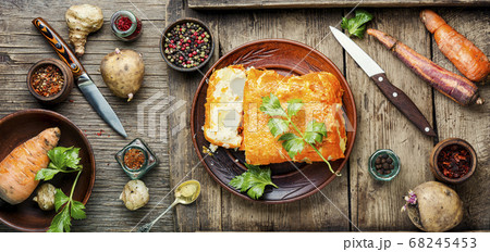 Appetizing vegetable terrine 68245453