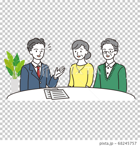専門家に相談するシニア夫婦 68245757