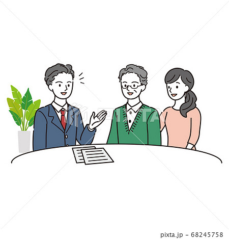 専門家に相談する親子 68245758