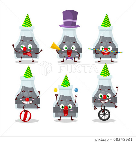 Cartoon character of black potion with various circus shows Cartoon character of black potion with various circus shows 68245931